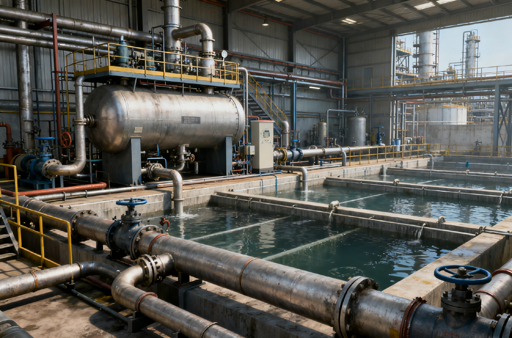炼油厂及石化厂<br />
（蒸汽冷凝水回收利用，电脱盐废水处理同时涵盖装置冲洗水、酸性汽提水、油罐切水等高浓度含油污水）